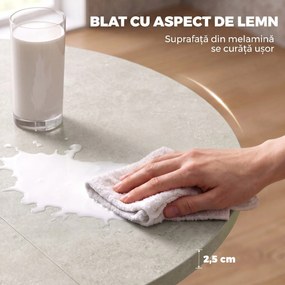 HOMCOM Masă de Sufragerie Extensibilă pentru 4-6 Persoane cu Picior în Formă de X, Gri Ciment | Aosom Romania