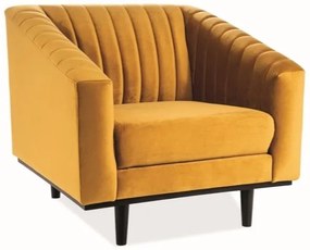 Fotoliu Asprey Velvet, galben/negru