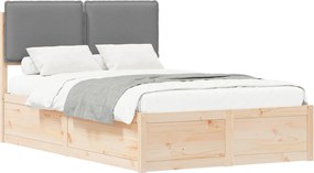 vidaXL Cadru de pat cu tăblie tapițată Gri deschis 120 x 190 cm