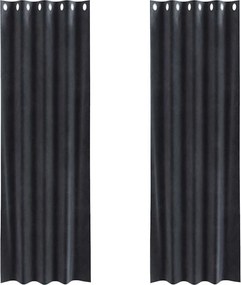 vidaXL Perdele opace 2 pcs Gri închis 140 x 260 cm Catifea