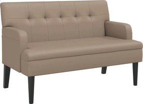 vidaXL Banchetă cu spătar, cappuccino, 112x65,5x75 cm, piele ecologică