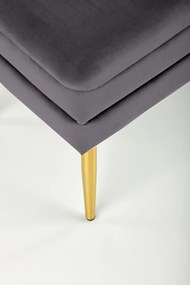 Banca dormitor Velva gri/gold - H37 cm