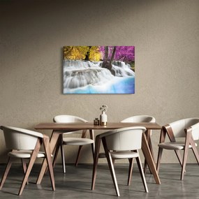 Tablou cu Erawan cascadă în pădure (90x60 cm)