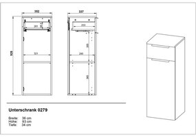 Dulap de baie de perete gri antracit 36x93 cm Crandon – Germania