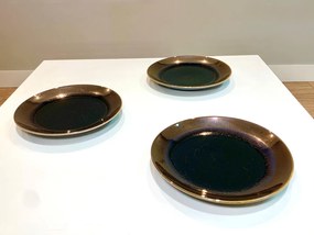 Set 3 Piese AGORA Negru Cupru Lucios ( Farfurie 26 cm, Farfurie 20 cm, Bol 16 cm 450 ml )