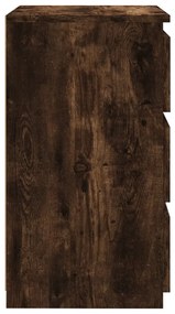 Noptiere, 2 buc., stejar fumuriu, 40x35x62,5 cm, lemn prelucrat 2, Stejar afumat