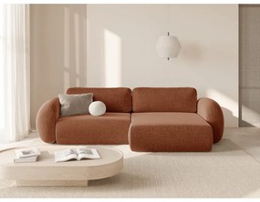 Colțar cărămiziu extensibil/cu spațiu de depozitare cu tapițerie din chenille Tonale – Cosmopolitan Design