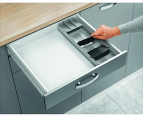 Organizator de tacâmuri gri din plastic 15 x 49 cm – Metaltex