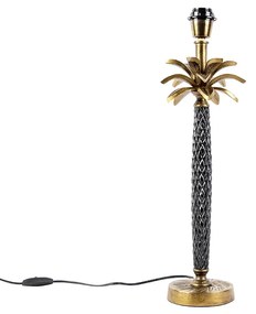 Lampă de masă Art Deco bronz cu negru fără abajur - Areka
