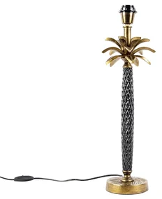 Lampă de masă Art Deco bronz cu negru fără abajur - Areka