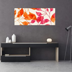Tablou - Frunze portocalii (120x50 cm)
