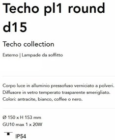 Plafoniera Exterior Techo pl1 round d15, Protectie IP54, Alb