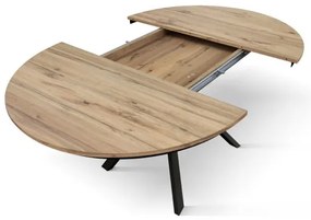PAZZO DESIGN Masă extensibilă Gabri, picioare încrucișate Shangay rotundă, fabricată în Italia, bază neagră, stejar rustic | Aosom Romania