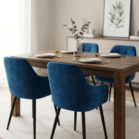 Fotoliu pentru cafenea din catifea BUC 260 albastru