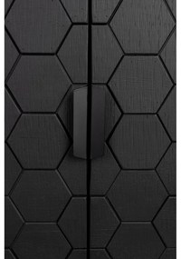 Comodă neagră joasă din lemn de pin 135x90 cm Linc – White Label