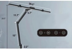 Lampă de birou LED tactilă dimabilă 24W 230V 3000-6500K CRI 92 negru