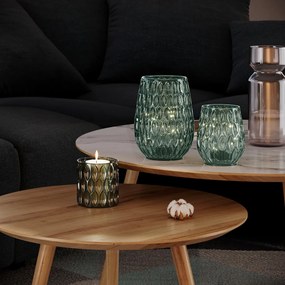 Sfesnic decorativ din sticla Culoare verde, LED MADRID