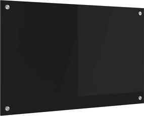 vidaXL Panou de bucătărie Negru 80 x 50 cm sticlă securizată