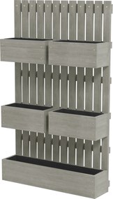 Outsunny Strat înălțat din lemn, reglabil, jardiniere cu spalier, strat de grădină 60x16x100cm Gri | Aosom Romania