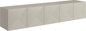 Comodă TV suspendată Asha 200 cm cu front striat - casmir