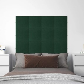 Panouri de perete 12 buc. verde inchis 30x30 cm textil 1,08 m   12, Verde inchis, 30 x 30 cm