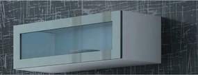 Vitrina VIGO 90, alb/gri, PAL/sticla, 90x32x35 cm