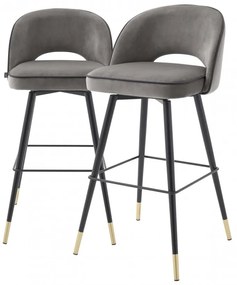 Set de 2 scaune de bar design modern Cliff, gri 114317 HZ