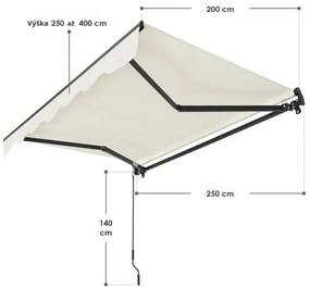 Juskys Marchiză 250 cm - crem