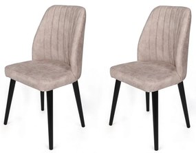 Set de scaune de sufragerie Alfa Cream and Black, 2 buc.