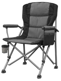 Leziter Comfort Plus scaun de pescuit cu braț și suport pentru pahare gri