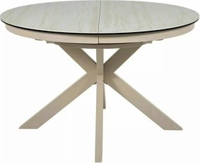 Masă extensibilă PORTO, bej mat/cașmir, sticlă securizată/ceramică/met