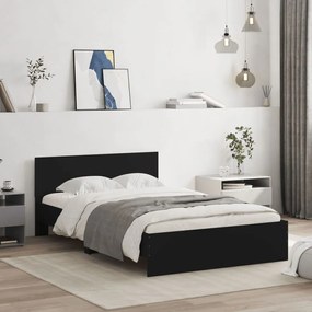 3207512 vidaXL Cadru de pat cu tăblie, negru, 120x190 cm