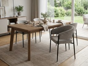Scaun de dining AKITA cu picioare negre, gri