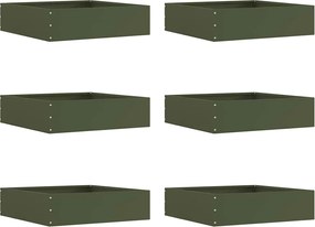 vidaXL Margine pentru gazon 6 pcs Verde măsliniu 50 x 50 x 13 cm Oțel