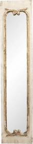 Oglinda de perete, bej, din lemn, aspect vintage, 33x149 cm