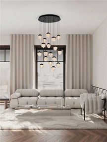 Lustra cu 18 pendule LED ALICIA negru