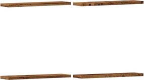 vidaXL Rafturi perete 4 buc., lemn vechi, 40x20x1,5 cm, lemn prelucrat