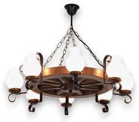 Lustră pe lanț Brilagi ROATA 8xE14/40W/230V fag/nuc