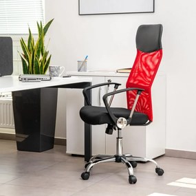 Scaun rotativ Lincoln negru-roșu
