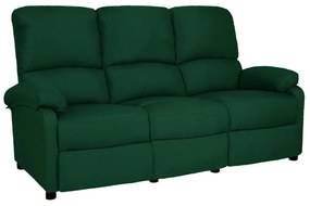 324105 vidaXL Canapea rabatabilă cu 3 locuri, verde închis, material textil