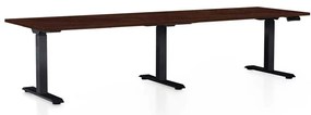 Masă înălțime reglabilă OfficeTech Long, 260 x 80 cm, picioare negre, wenge