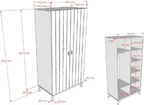 Șifonier de copii bej 99x196x58 cm Sezane – Vipack