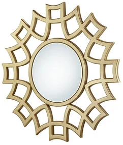 Oglinda rotunda Hera, diametru 80 cm, rama MDF cu finisaj auriu