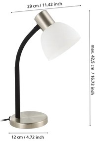 Eglo 901061 - Lampă de masă MACERE 1xE14/25W/230V, neagră/crom mat
