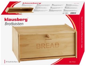 Cutie pentru paine Klausberg KBp 7933, 39.5 cm, Bambus, Maro