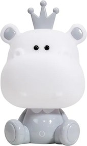 ONLI - Lampă de veghe LED reglabilă PUPPIES LED/3W/230V 25 cm hipopotam/gri