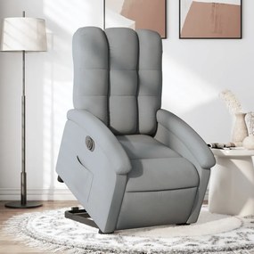 vidaXL Fotoliu electric rabatabil cu ridicare, gri deschis, textil