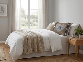 Fata de perna din amestec de bumbac HEART RETRO POLY 50x70 cm, maro