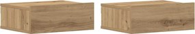 vidaXL Noptiere plutitoare 2 buc Stejar Artisan Lemn prelucrat