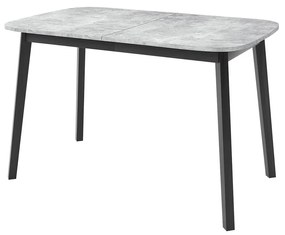 Masă sufragerie extensibilă 130 cm Grospan S 130x80 (Gri Marmură + Negru) (pentru 4-6 persoane). 1105348